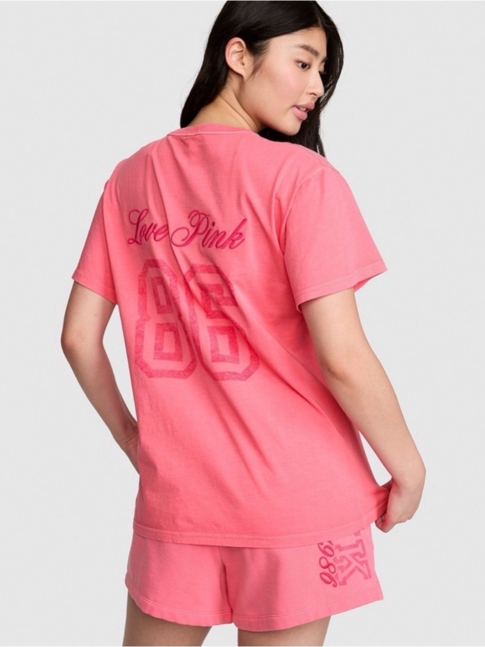 Victoria’s Secret PINK Campus Tee Vivid Pink Love Pink 86 NWT